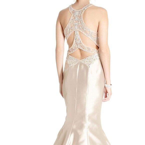 NWT Aspeed Design L1833 Satin Prom Dress Blue Size S - Picture 3 of 5